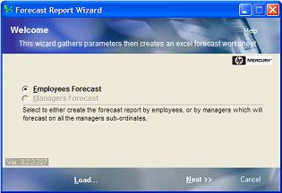 Selecting the type of forecast